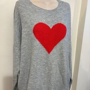 Vince CAMUTO gray heart cozy sweater size 2x